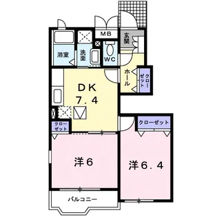 クレスト ファミール【1階】の間取り