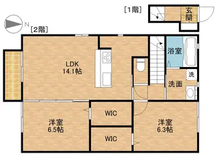 メゾンクレスト【201号室】の間取り