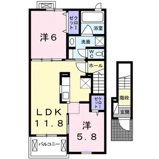 リヴェール・ルミェール【2階】の間取り
