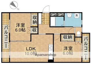ブライティ西伊場【3階】の間取り