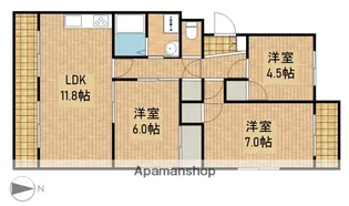 サンハイム竜禅寺【3階】の間取り