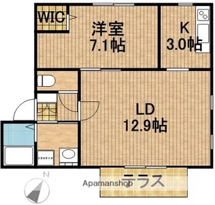 棒屋第四下池ハイツ【1階】の間取り