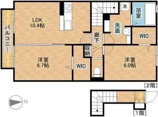 ルーチェソラーレ【2階】の間取り