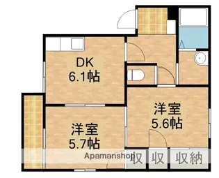 T.TOWNパルティールC【202号室】の間取り