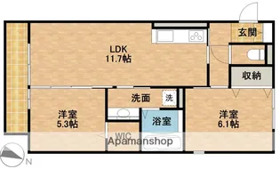 SUPREME見付 A棟【1階】の間取り