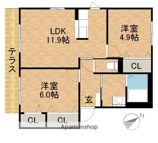 ドミエールSⅢ【1階】の間取り