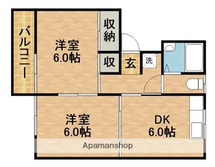 コーポ神谷Ⅱ【1階】の間取り