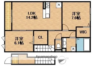 アンソレイエ【2階】の間取り
