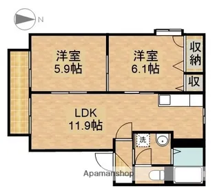 エーデルハイムC【203号室】の間取り