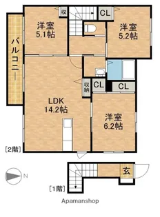 サンライズ パレット【2階】の間取り