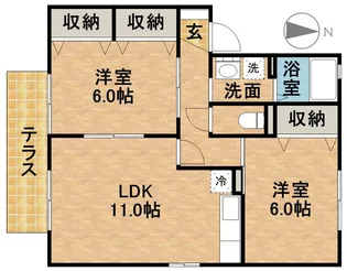 セジュール モアA【1階】の間取り