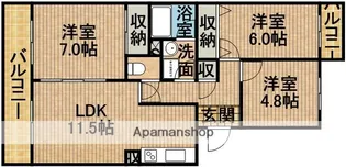 マンション銀河【3階】の間取り