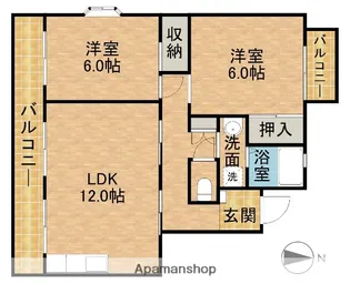 コートビレッジ山手A【2階】の間取り