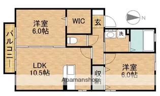 ソレアードB【1階】の間取り