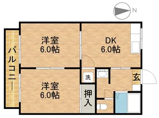 ノーブルビレッヂⅡ【202号室】の間取り