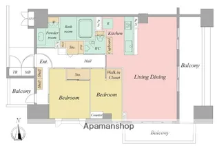 ル・シェモア浜松中央【1401号室】の間取り