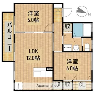 セジュールエマB【2階】の間取り