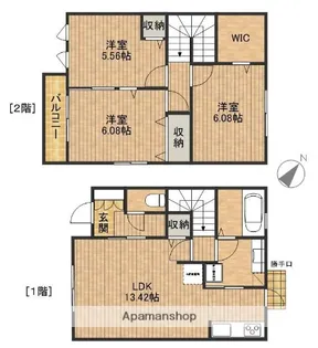 ビバーチェ【102号室】の間取り