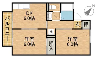 セジュールK2 南【2階】の間取り