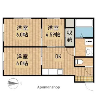 レクリオヒロ西池新田【108号室】の間取り