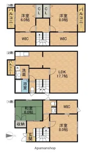 静岡県浜松市中央区泉3丁目【一戸建】の間取り