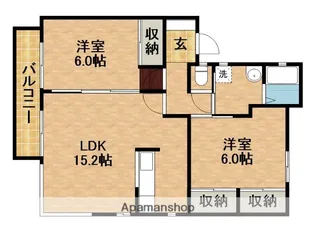 メゾンブライトE【1階】の間取り
