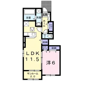 オレンジ中瀬【1階】の間取り