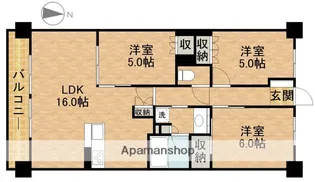 ル・シェモア・野口町【1階】の間取り