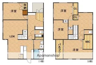 静岡県浜松市中央区白鳥町【一戸建】の間取り
