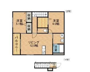 モンブラン【201号室】の間取り