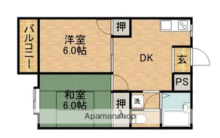 溜屋ハイツ【2階】の間取り
