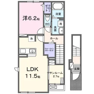 ルル・ミヤ【2階】の間取り