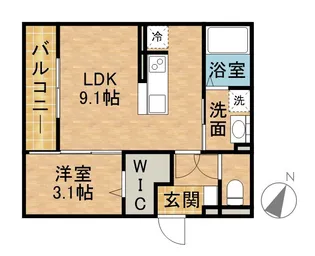 D−HILLS広沢【3階】の間取り
