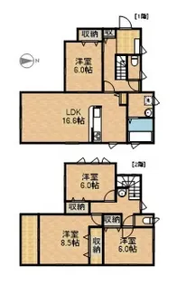 静岡県浜松市中央区三島町【一戸建】の間取り