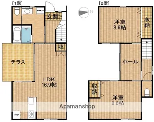 静岡県浜松市中央区頭陀寺町【一戸建】の間取り