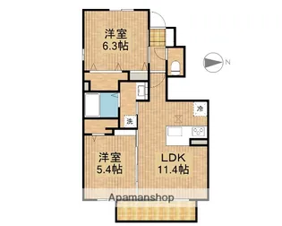 静岡県磐田市加茂【アパート】の間取り