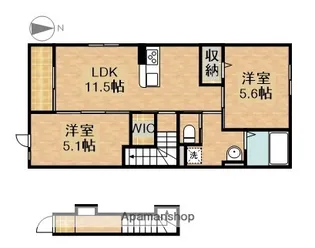 ルナ白羽【2階】の間取り