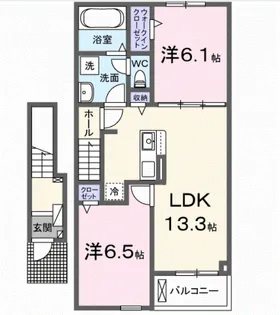 アルソーレ芳川【2階】の間取り