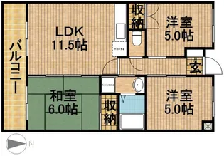 ピュア旭ヶ丘【2階】の間取り