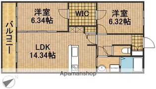デラパーチェ【2階】の間取り