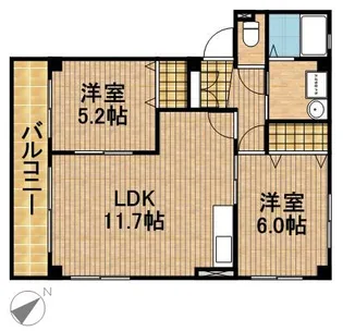 サンライズ大平台【2階】の間取り