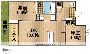 ヴァンベール【1階】の間取り