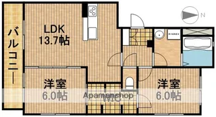 グランディール助信【4階】の間取り