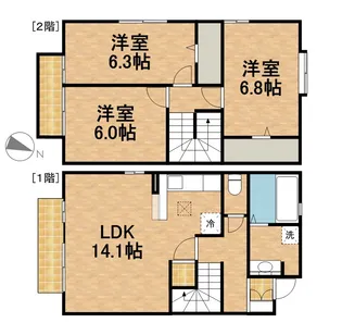 静岡県浜松市中央区上島3丁目【テラスハウス】の間取り