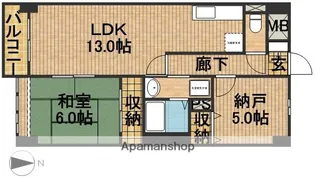 パークビュー四ツ池【602号室】の間取り