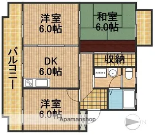 プライムハイツA【4階】の間取り