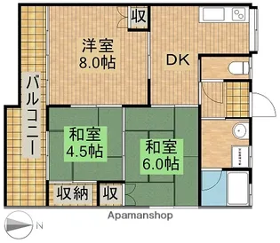 サンハイツ蛭池【1階】の間取り