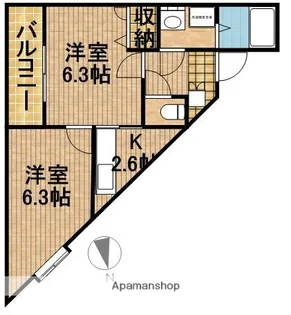 野中第6マンション【3階】の間取り