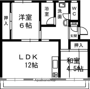 第1パークサイドマンション【405号室】の間取り