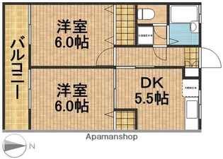 ビバリーハウス早出A【202号室】の間取り